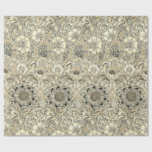 Vintage yellow black William Morris's Corncockle Wrapping Paper