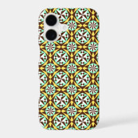 Vintage Yellow Blue Brown Barcelona Pattern