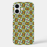 Vintage Yellow Blue Brown Barcelona Pattern