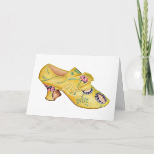 Vintage Yellow Brocade Shoe Card