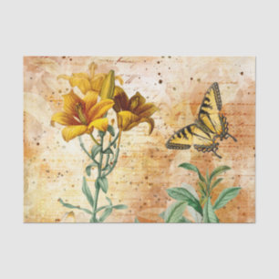 Vintage Yellow Butterfly Tissue Paper
