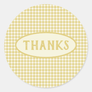 Vintage Yellow Chequerboard Pattern Custom  Classic Round Sticker