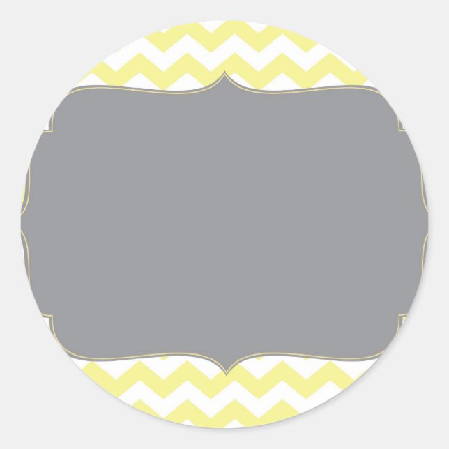 Vintage Yellow Cheveron Classic Round Sticker (Front)