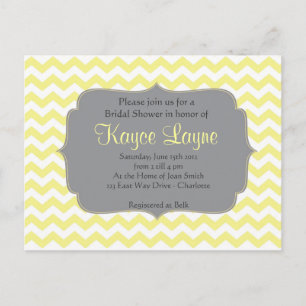 Vintage Yellow Chevron Invitation Postcard