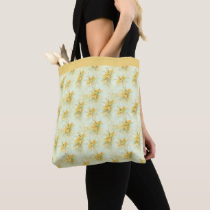 Vintage Yellow Daffodil Floral Flower Tote Bag