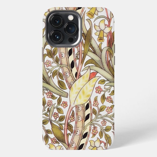 Vintage Yellow Daffodil Floral Pattern iPhone Case (Back)