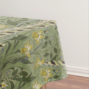 Vintage Yellow Daffodil with Green Foliage    Tablecloth