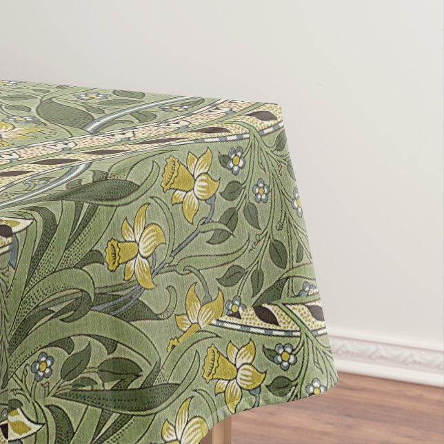 Vintage Yellow Daffodil with Green Foliage    Tablecloth (In Situ)
