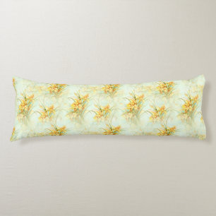 Vintage Yellow Daffodils Floral Chic Bedding Body Pillow