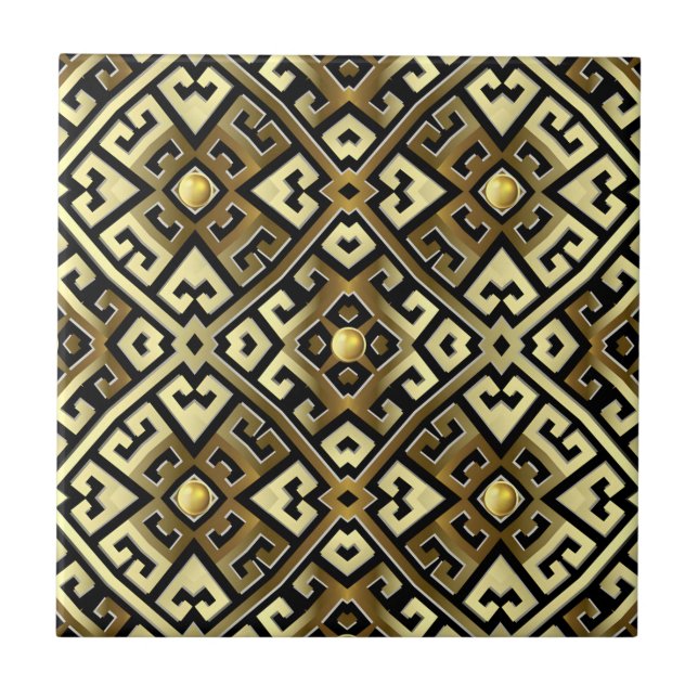 vintage yellow flower greek tiles (Front)