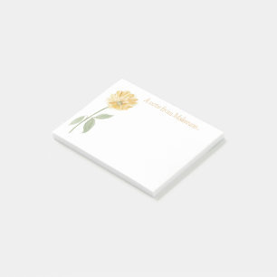 Vintage Yellow Flower Post-it Notes