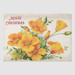 Vintage Yellow Flowers christmas Tissue Paper