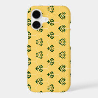 Vintage Yellow Green Barcelona Flower Pattern