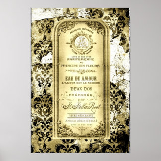 Vintage Yellow Love Is the Cure Medicine Bottle Poster