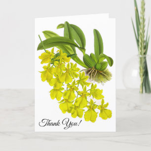Vintage Yellow Orchid Flower Personalized Card