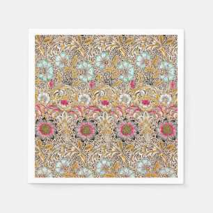 Vintage yellow pink William Morris's Corncockle Napkin