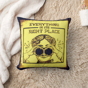 Vintage Yellow Pop Art Focus Pillow