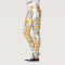 Vintage Yellow Poppy Flowers Leggings