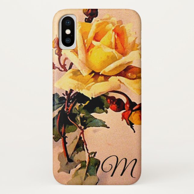 Vintage Yellow Rose Case-Mate iPhone Case (Back)