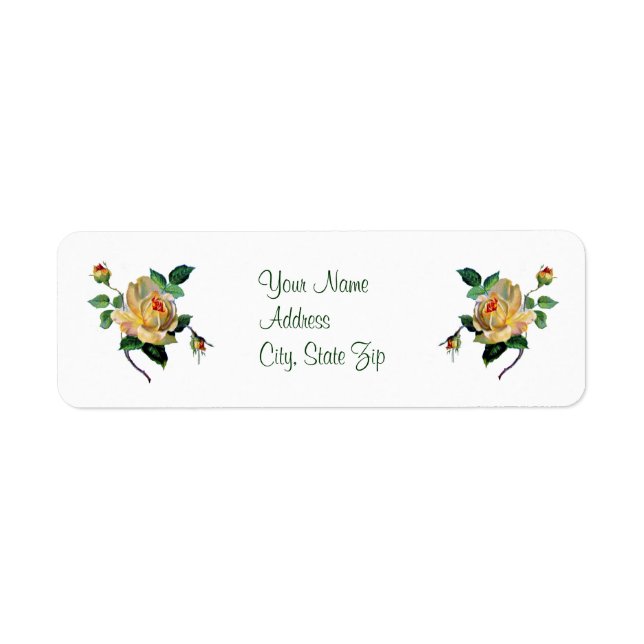 Vintage Yellow Rose Chabby Chic Label (Front)