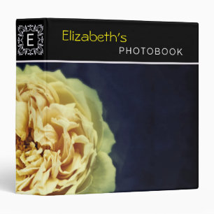 Vintage yellow rose flower binder