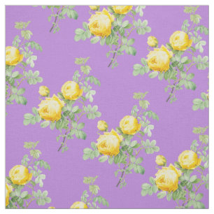Vintage Yellow Roses Elegant Pattern Fabric