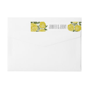 Vintage Yellow Roses Wrap Around Label