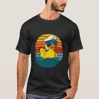 Vintage Yellow Rubber Duck Boating The Captain Sea T-Shirt