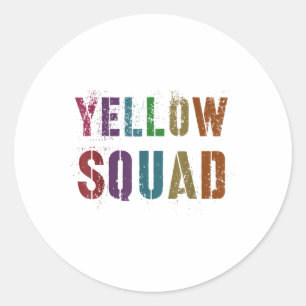Vintage Yellow Squad War Game Winners Wear Team Co Classic Round Sticker