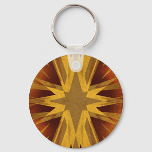 Vintage yellow starburst keychain