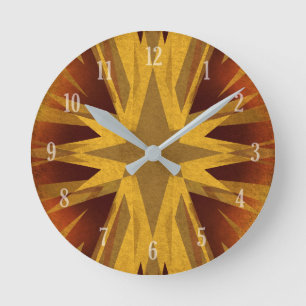 Vintage yellow starburst round clock