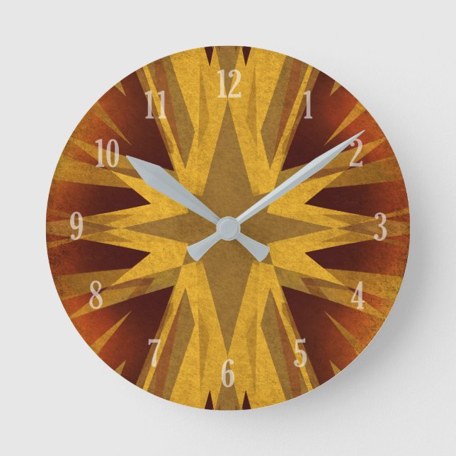 Vintage yellow starburst round clock (Front)