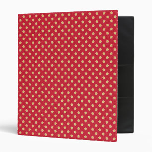 Vintage Yellow Stars on Red Pattern Binder