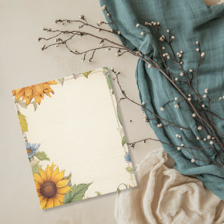 Vintage Yellow Sunflower Scrapbook Paper