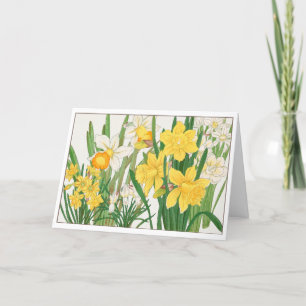 Vintage Yellow & White Flowers, Your Text Thank You Card