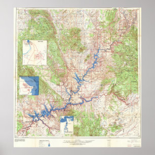 Vintage Yellowstone Grand Canyon Map 1969 Poster