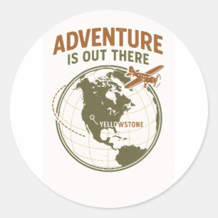 Vintage Yellowstone National Park – Adventure Classic Round Sticker