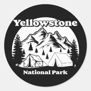 Vintage Yellowstone National Park Classic Round Sticker