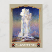 Vintage Yellowstone National Park Geyser Poster