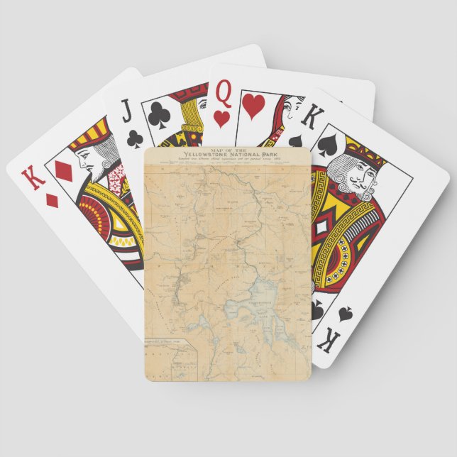 Vintage Yellowstone National Park Map Playing Cards (Back)