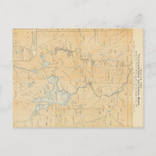 Vintage Yellowstone National Park Map Postcard
