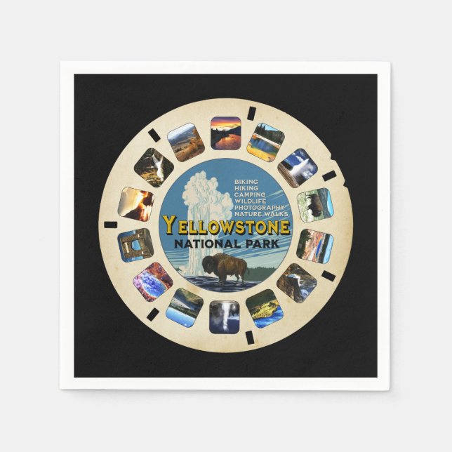 VINTAGE YELLOWSTONE NATIONAL PARK THEME PARTY NAPKIN (Front)