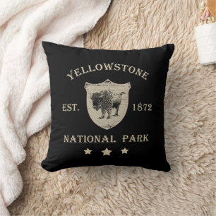 Vintage Yellowstone National Park Throw Pillow