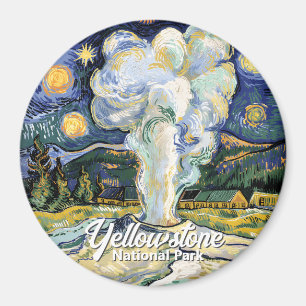 Vintage Yellowstone Old Faithful Classic Landscape Magnet
