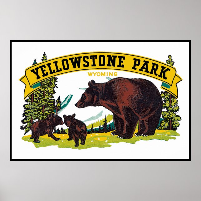 Vintage Yellowstone Park Poster (Front)