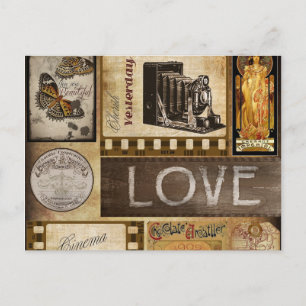 Vintage Yesterday Love Woman Cinema Chocolate Postcard