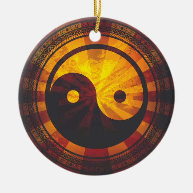 Vintage Yin Yang Ceramic Ornament (Front)