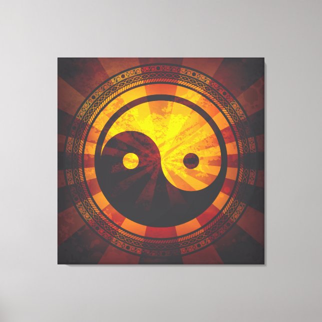Vintage Yin Yang Symbol Canvas Print (Front)