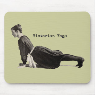 Vintage Yoga Woman Doing Upward Facing Dog Pose Mouse Pad