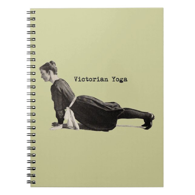 Vintage Yoga Woman Up Dog Antique Notebook (Front)